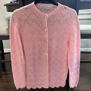 1950’s Vintage Pink Diamond Knit Cardigan